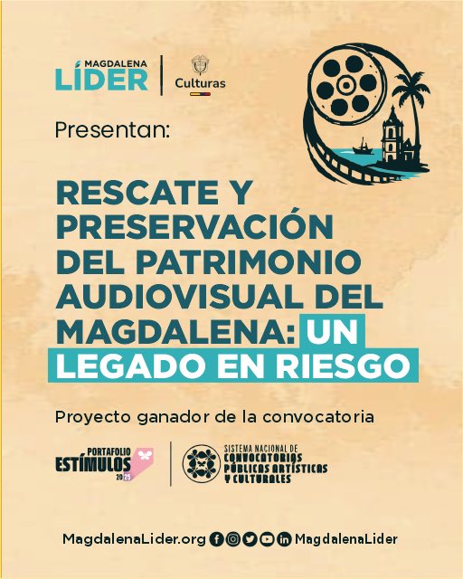 MagdalenaLider's tweet photo. #Cultura | 🎥 Hay historias que no pueden perderse.
Hay imágenes que guardan la memoria de un pueblo.
Y hay archivos que cuentan quiénes fuimos, quiénes somos y todo lo que aún podemos llegar a ser.

Hoy nace “RESCATE Y PRESERVACIÓN DEL PATRIMONIO AUDIOVISUAL DEL MAGDALENA: UN LEGADO EN RIESGO”, un proyecto que busca salvar y proteger la memoria audiovisual de nuestro departamento para que las futuras generaciones puedan conocer, sentir y recordar su historia.

📼 Cada cinta recuperada es un recuerdo que vuelve a vivir.
🌊 Cada archivo preservado fortalece nuestra identidad.
🎞️ Cada imagen rescatada protege el legado cultural del Magdalena.

Porque un pueblo sin memoria pierde parte de su esencia. Y nosotros hemos decidido conservarla. ✨

#MagdalenaLider #PatrimonioAudiovisual #MemoriaHistórica #Cultura #Historia #ArchivoHistórico #Identidad #Caribe #PreservaciónCultural #GaleónTV