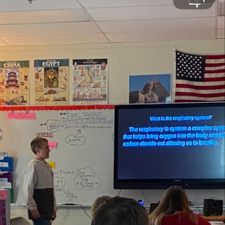 BTMS_Tigers's tweet photo. Students in Mrs. Patrick’s class were assigned a body system to research and present to their classmates through Google Slides. https://t.co/VVjT4lxons