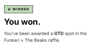 LowLightSniper's tweet photo. The first @thebeaksart raffles are in the books and I managed to walk away with a @FunkariNft spot! 🏆

Love being part of a community that balances high value with a chill, fun environment. The grind is always easier when you’re doing it with the right people. 😤 https://t.co/uNYXonpgm0