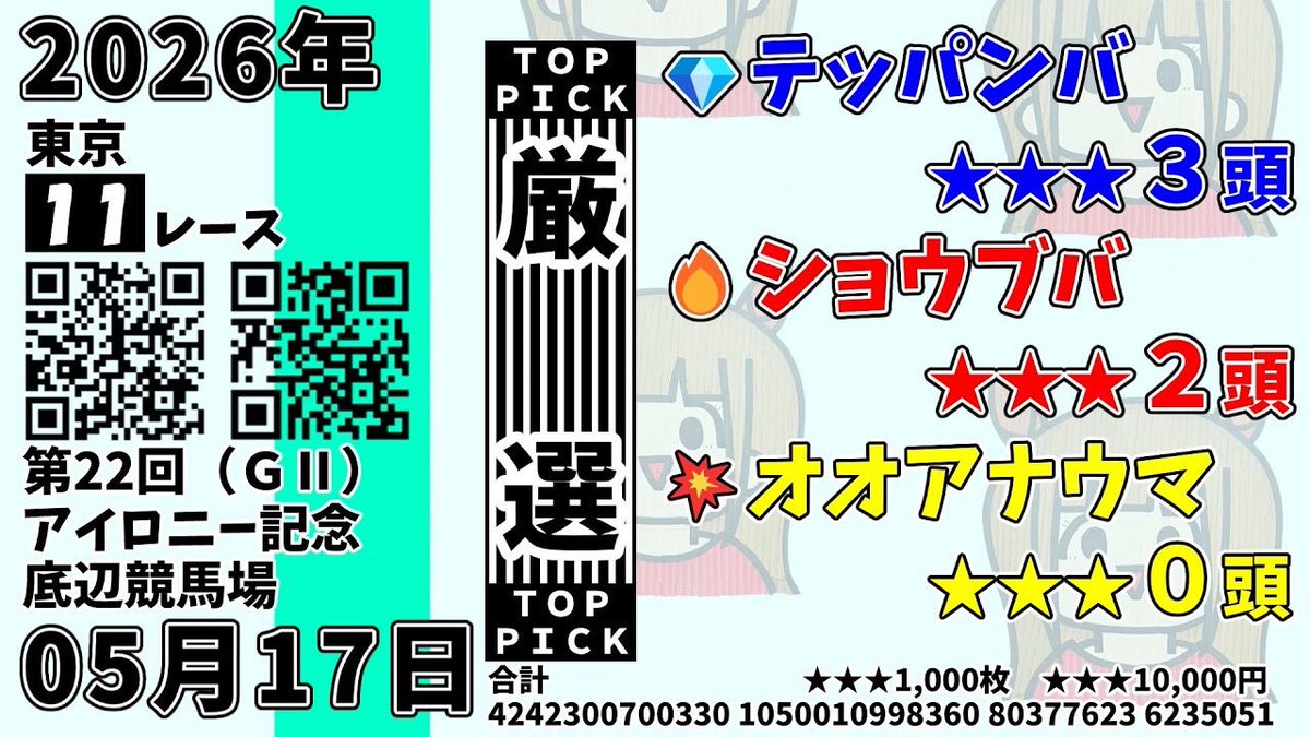 アイロニー 【底フリ競馬】 tweet media