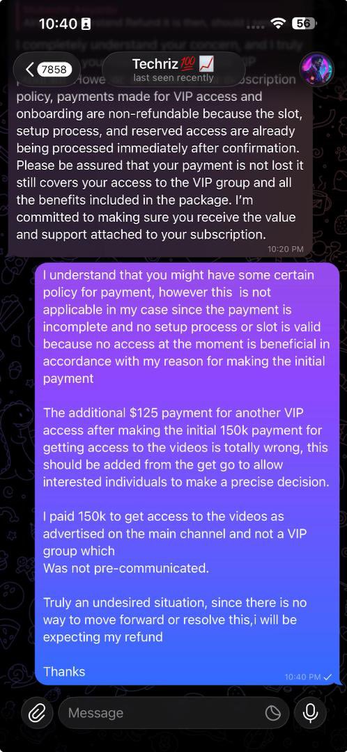 animeDev_'s tweet photo. @Techriztm These is the conversation with your telegram admin: 

I really respect you and you’re a mentor to me on this space and also an inspiration 

I would really be glad if you could address this issue.
Thank you sir. https://t.co/7PXwWGcBfQ