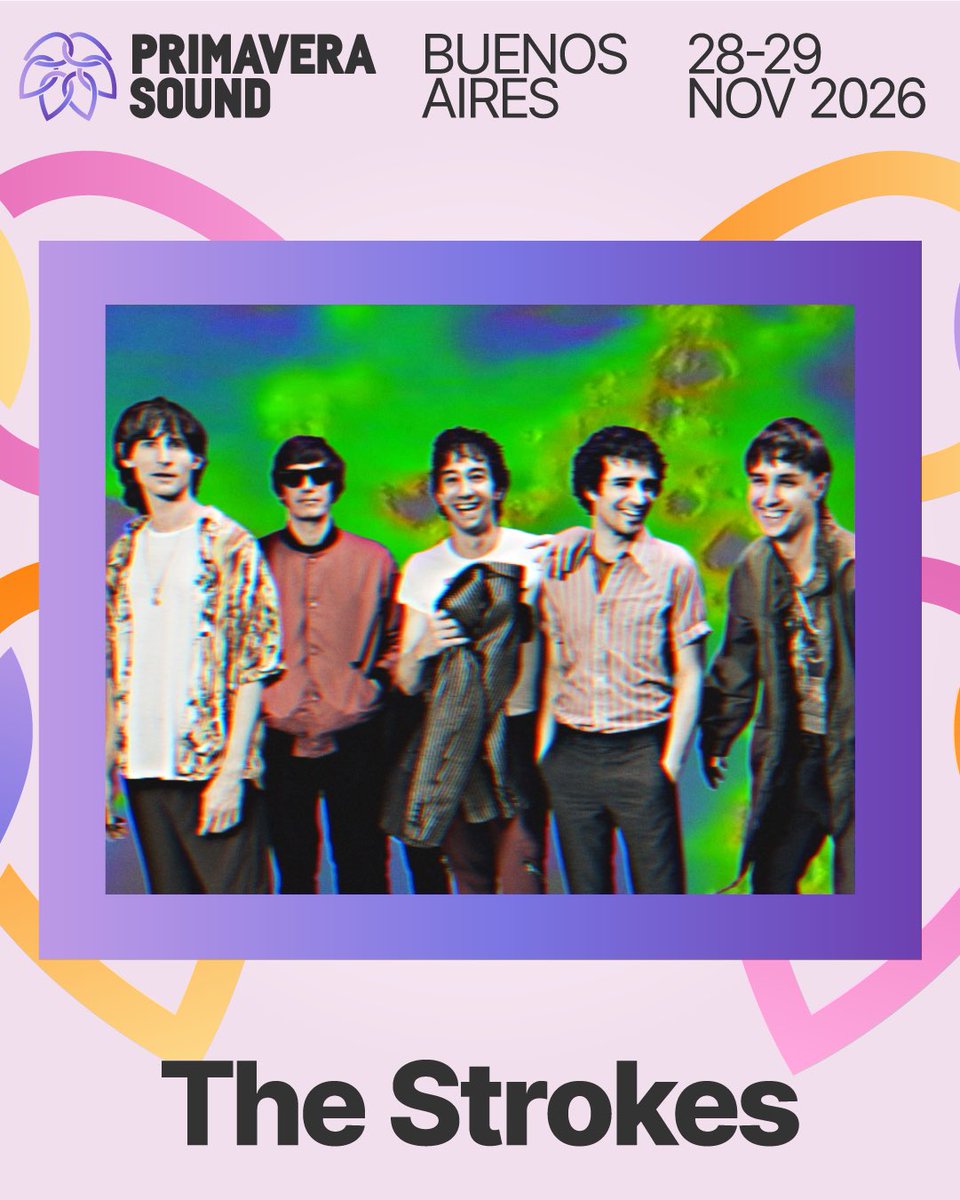 PS_BuenosAires's tweet photo. Hay shows que se cuentan y hay shows que se viven 💐

@thestrokes llega al Primavera Sound Buenos Aires en noviembre 🎸
🎫 Conseguí tus abonos únicamente a través de https://t.co/LDUlgqL0Z0
💳 Disfrutá de 6 cuotas sin interés con tus tarjetas @bbva_argentina usando MODO. https://t.co/SP3DBU86dl