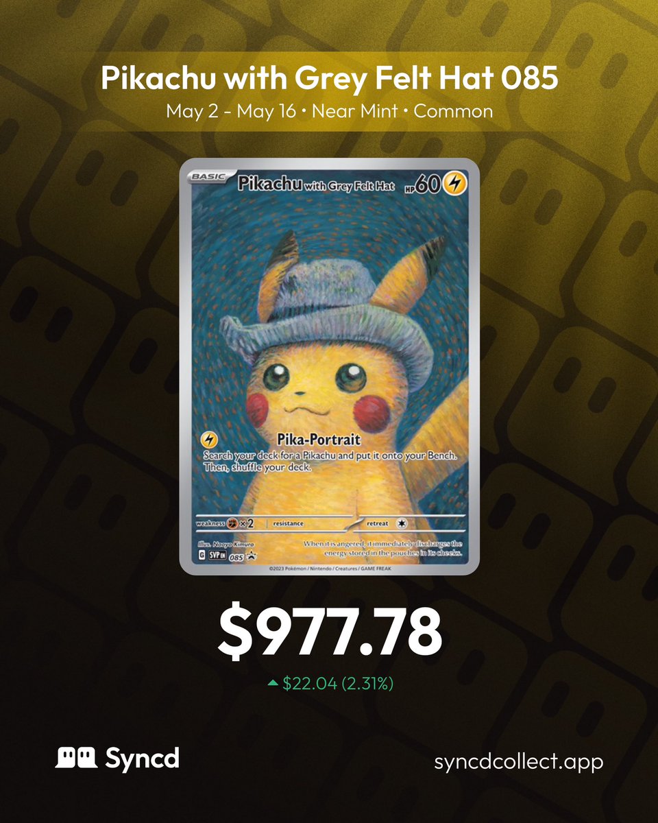 Art rules the market! 🎨 Pikachu with Grey Felt Hat 085 is