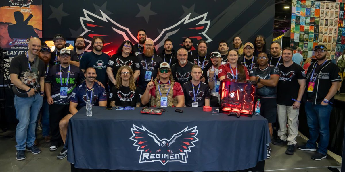 RegimentGG's tweet photo. Day 2 of @DreamHack Atlanta is in the books! 🫡 

So far we’ve recruited dozens of Military Veterans to REGIMENT and connected several with @DAVHQ to begin their VA benefits process. 

#DreamHack | #DHAtlanta https://t.co/HaQ2ZVbEJi