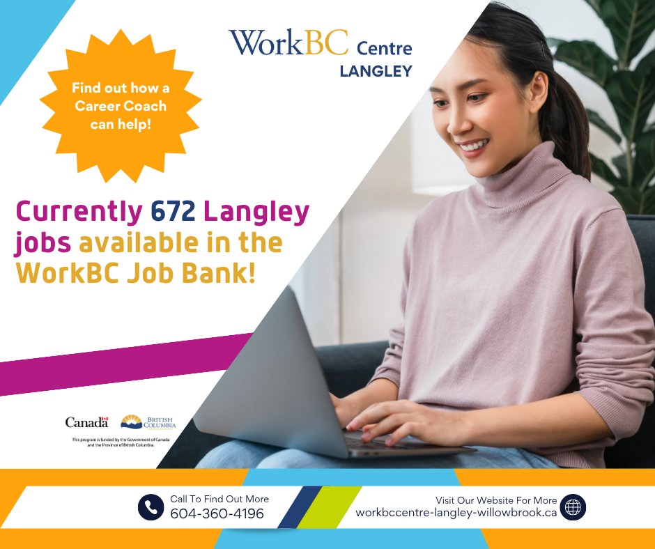 Workbc_langley's tweet photo. There are currently over 600 job opportunities available on the WorkBC Job Bank!

Need help with your résumé, applications, or interview prep before you apply? WorkBC Langley is here to support you every step of the way.

📞 604-360-4196
🌐 https://t.co/FtBtOkuOsu https://t.co/al2bvSKPRT