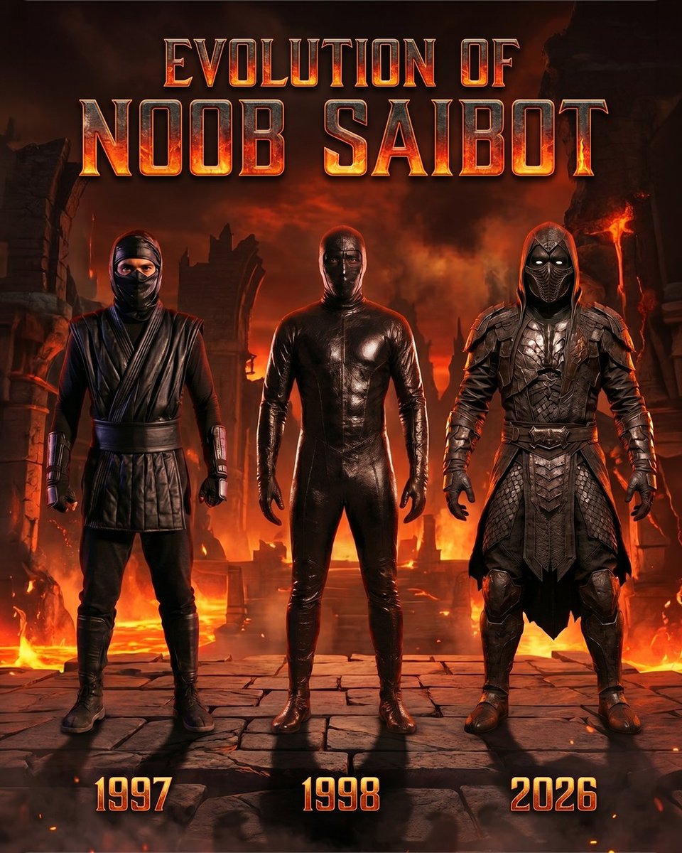 evolution_eab's tweet photo. Evolution of Noob Saibot on Screen (Live Action)

1997 – Mortal Kombat: Annihilation
1998 – Mortal Kombat: Conquest
2026 – Mortal Kombat 2 #noobsaibot #mortalkombat #mortalkombat2 https://t.co/35UALewh3p