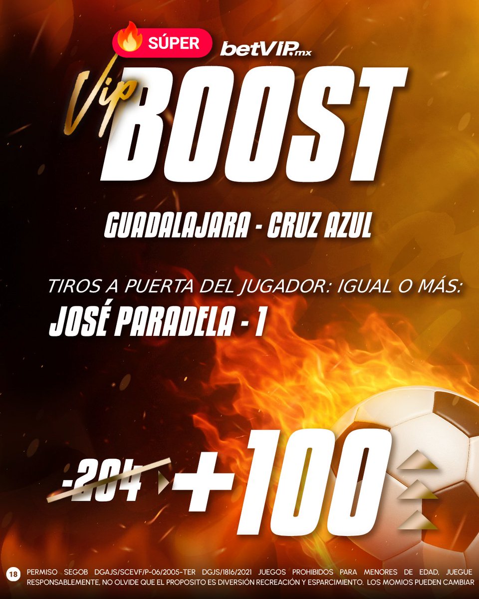 Betvipmx's tweet photo. Súper #VIPBoost disponible 🔥 https://t.co/kkTiqosrbC