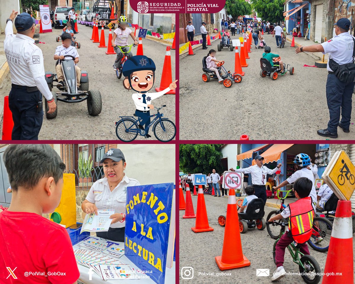 PolVial_GobOax's tweet photo. 🚔🚲 ¡Ya estamos en la #DivertiRuta en el municipio de #SanJacintoAmilpas! #Oaxaca
👮🏻♂️🚦 Te esperamos con actividades de educación vial, circuito de go karts 🏎🟀 y muchas dinámicas para aprender y divertirte en familia. 👨👩👧👦✨ https://t.co/gr6BYVMxh0