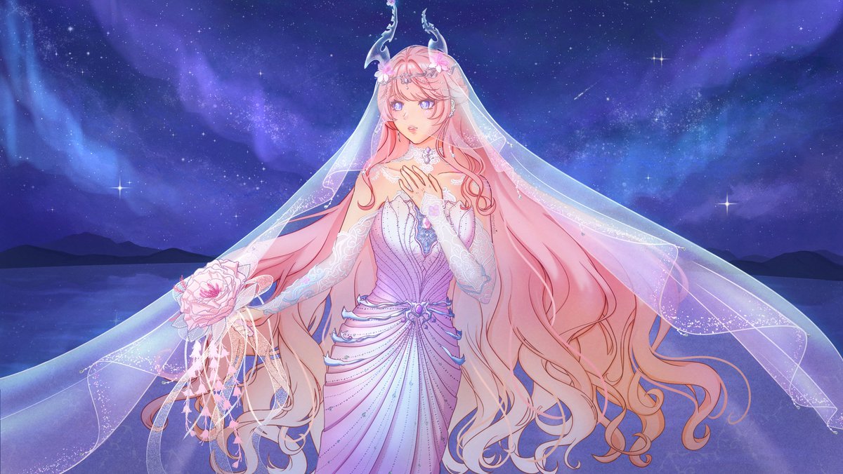 _momoio_'s tweet photo. I really fell in love with Nikki's dress, it inspired me so much to draw her ♡ #LeadwithNikki #WhereAllSoulsReturn #InfinityNikki https://t.co/VvHHxrorlP