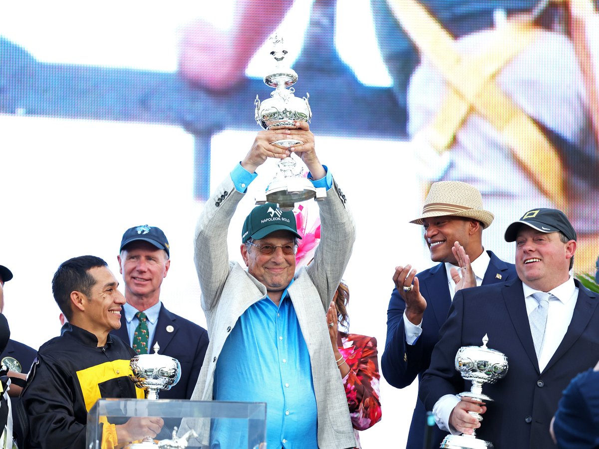 TwinSpires's tweet photo. Congratulations to trainer @horsesummers, jockey @Pacolopez1018 and owner @goldsquare88 from #TwinSpires winning the 151st running of the Preakness. https://t.co/1PgjHeRHnm