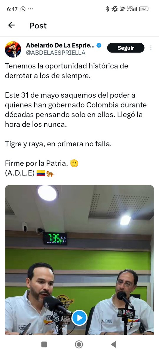 j_lopez70's tweet photo. Como la tigresa me tiene bloqueado, alguien que le diga que no sea tan cínico y sinvergüenza.

Cómo se atreve a decir que va a derrotar a los de siempre, si tiene como fórmula vicepresidencial a un ex ministro de Duque, tiene el apoyo de los Char, de los Gnecco, Efrain Cepeda y de muchos otros clanes politiqueros que siempre se robaron el erario y pusieron al país entre los más corruptos y desiguales del mundo?

Que vaya con su cuento pá otra parte porque el pueblo va a elegir al presidente que continuará el cambio que Colombia necesita.

El pueblo elegirá a @IvanCepedaCast y a @aida_quilcue este 31 de mayo.

Ganaremos en primera vuelta!