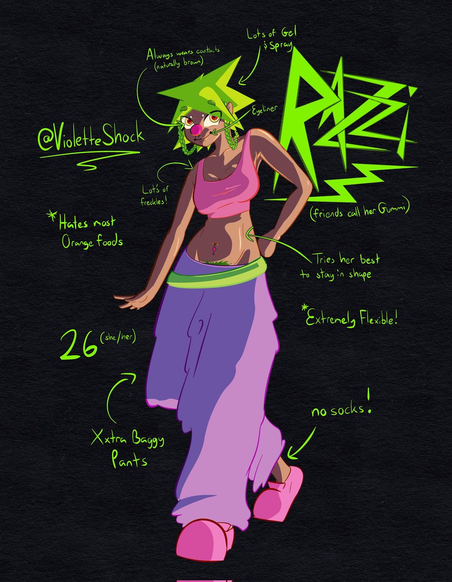 VioletteShock's tweet photo. I'm finally back!

Semester is over and I'll be back to regular posting!

This is an official welcome to my new OC, Razzi/Gummi!

#oc #ocart #originalcharacter #clown #clowngirl #character #art #procreate #artist #smallartist #pierro #silly #characterdesign #digitalart #drawing https://t.co/e4k7omEVWM