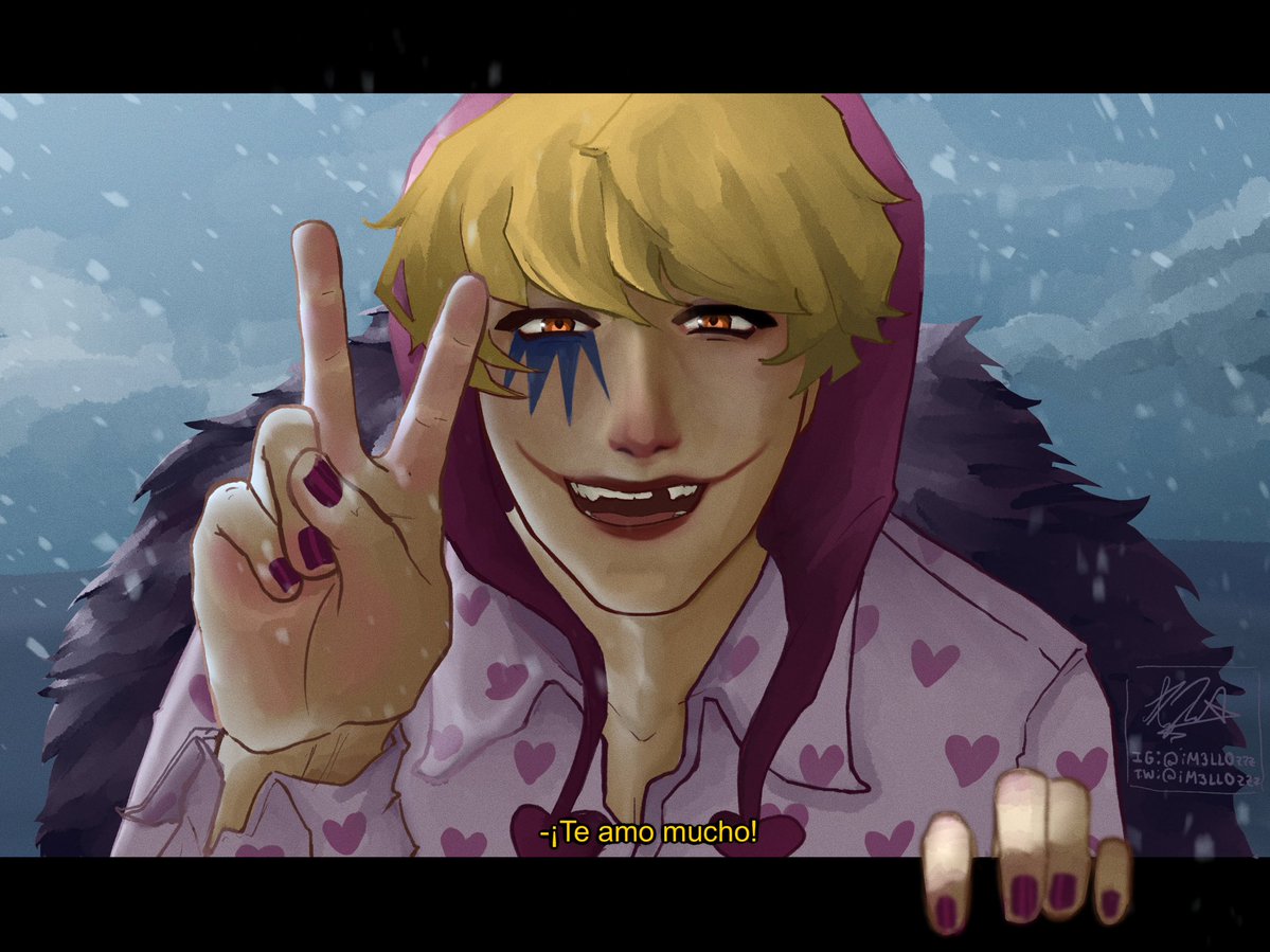 iM3llOzzz's tweet photo. “I promise I’ll go out with a smile, maybe it’s not worth much, but if you do think back on me someday… I rather you remember me smiling!”
#corazononepiece
#onepiece https://t.co/xe0B2Yvq3y