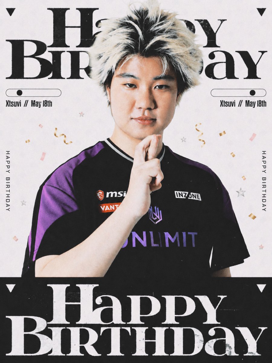 UNLIMIT_UNL's tweet photo. ■━━━━━━━━━━━━━━━□

          🎂 ⋆⸜𝐇𝐚𝐩𝐩𝐲 𝐁𝐢𝐫𝐭𝐡𝐝𝐚𝐲⸝⋆ 🎂

                  Xtsuvi (@Xtsuvi ) 

□ ━━━━━━━━━━━━━━━■

本日 5月18日は UNLIMIT Apex競技部門
Xtsuvi の誕生日です🎉

#UNLIMIT #Xtsuvi https://t.co/bjogwNYgbk
