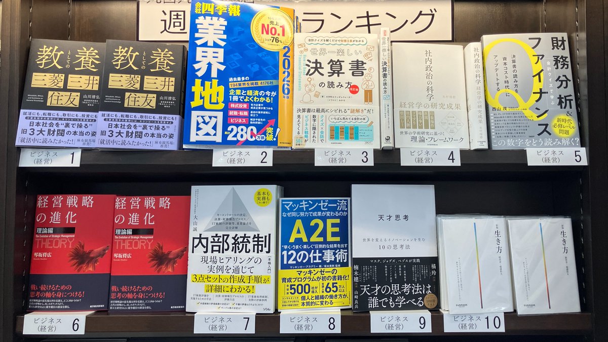 丸の内本店週間ベストセラー】2026年5月7日～5月13日2-1 『ビジネス