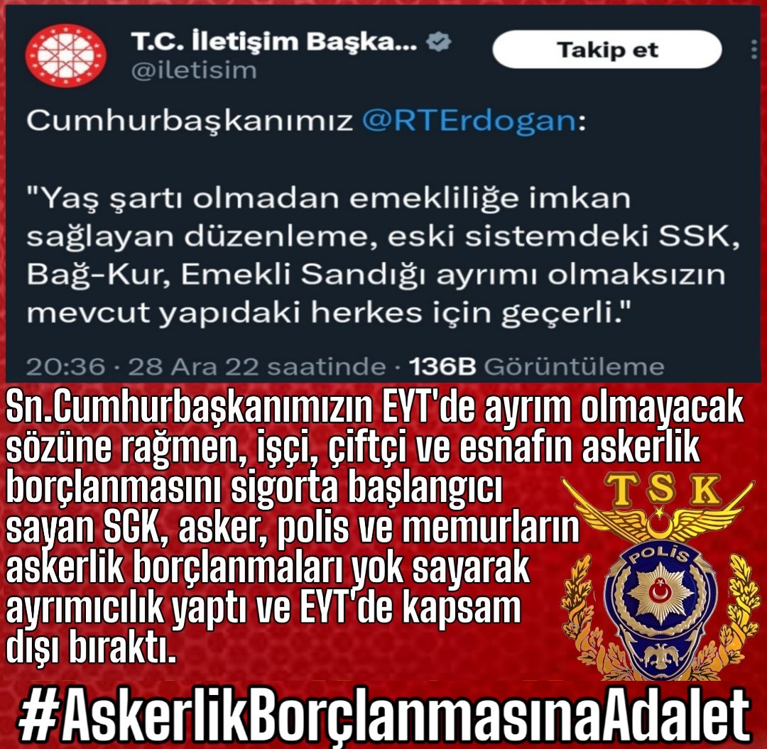 Davaro498's tweet photo. @Sedaakyz #AskerlikBorçlanması 
mağduru Polis ve Askerler olarak olarak Devlet büyüklerimizden çözüm bekliyoruz.
@RTErdogan 
@dbdevletbahceli
@isikhanvedat 
@mustafaciftcitr
@avabdullahguler
@_cevdetyilmaz
@csgbakanligi 
@hasanoymez 
@hasandogan https://t.co/bYAqYsYN3p