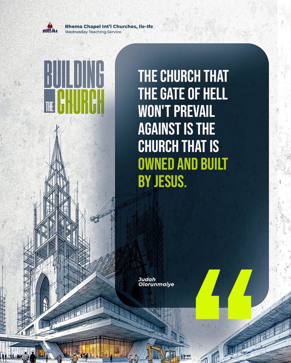 RhemaChapelxIfe's tweet photo. The church that hell's gates can't stop isn't built by human convenience.
It’s built by Jesus, with sacrifices that cost us comfort.
A temple where men truly meet God?
It will cost you. But it's worth everything.
#BuildingTheChurch #SpiritualSacrifice https://t.co/AHYLwtmUKv