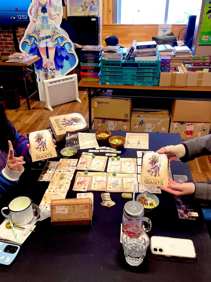 cafe_exp's tweet photo. 本日5/17(日)も元気にオープンしてます。新作ボードゲーム「ファースト・ジャイアント古生物博物館」のプロモキャンペーン開催中です。たくさん遊んでいただいております。本日も23:00まで営業中！
#苫小牧
#ボードゲームカフェ
#playhobbyjapan
#ファーストジャイアント
#expcafe
#エクスカフェ https://t.co/7T9KK2WEGD