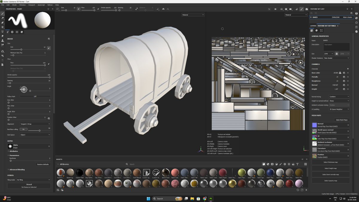 Tridib_Creates's tweet photo. Texturing phase started ⚒️

Boat, cart, and weapon models made in Blender — now baking and painting in Substance Painter.

#Blender3D #Substance3D #3DModeling #GameDev #StylizedArt https://t.co/1aXVsiZZAN
