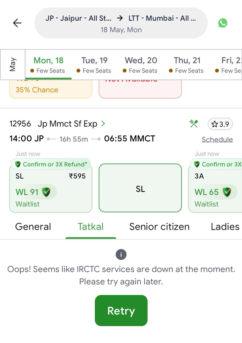 _Hare_Krishna_'s tweet photo. @WesternRly @IRCTCofficial  non sense. Since you people become corrupted your irctc site always gets hang while tatkal booking. Non sense. It showed 72 seats and then hot hanged. 😠😣😖😫 corruption on peak https://t.co/EkUS4dbneE
