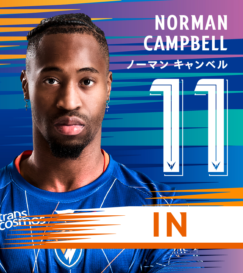 激レアＶファーレン長崎2013ペナント 🔷🔶 ⌚️81'｜選手交代 👉長崎 2-2 神戸 🔛 11 #ノーマンキャンベル