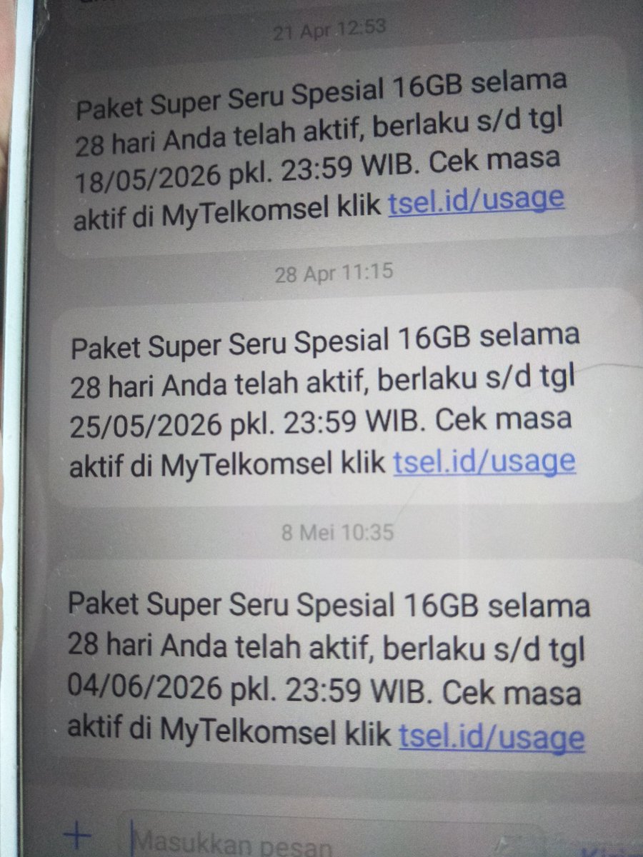 dJokoTingkir99's tweet photo. Semakin mahal aja harga kuota di @Telkomsel. Baru minggu kemarin 50rb dapat 16gb. Hari ini 50rb cuma dapat 11gb. Untuk yg selalu diluaran setiap hari emang terasa banget ini https://t.co/E6nAcPrT5U