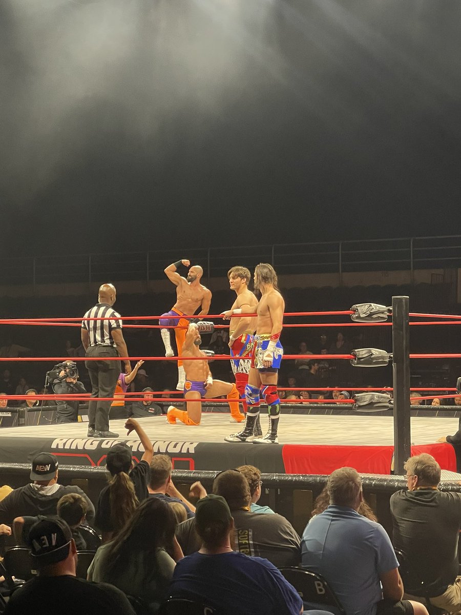 gascaf88's tweet photo. Ring of Honor spoilers for next week, taped after AEW Collision went off the air:

Dalton Castle &amp; The Outrunners def. 3 jobbers
Deonna Purrazzo def. Janai Kai
Alec Price &amp; Jordan Oliver def. Premier Athlete Brand

#AEW
#AEWCollision https://t.co/ebg4lTiGgn