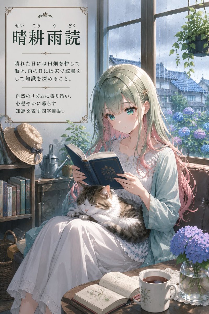 晴耕雨読」 晴れた日は働き、 雨の日は静かに本を読む。 自然の流れに