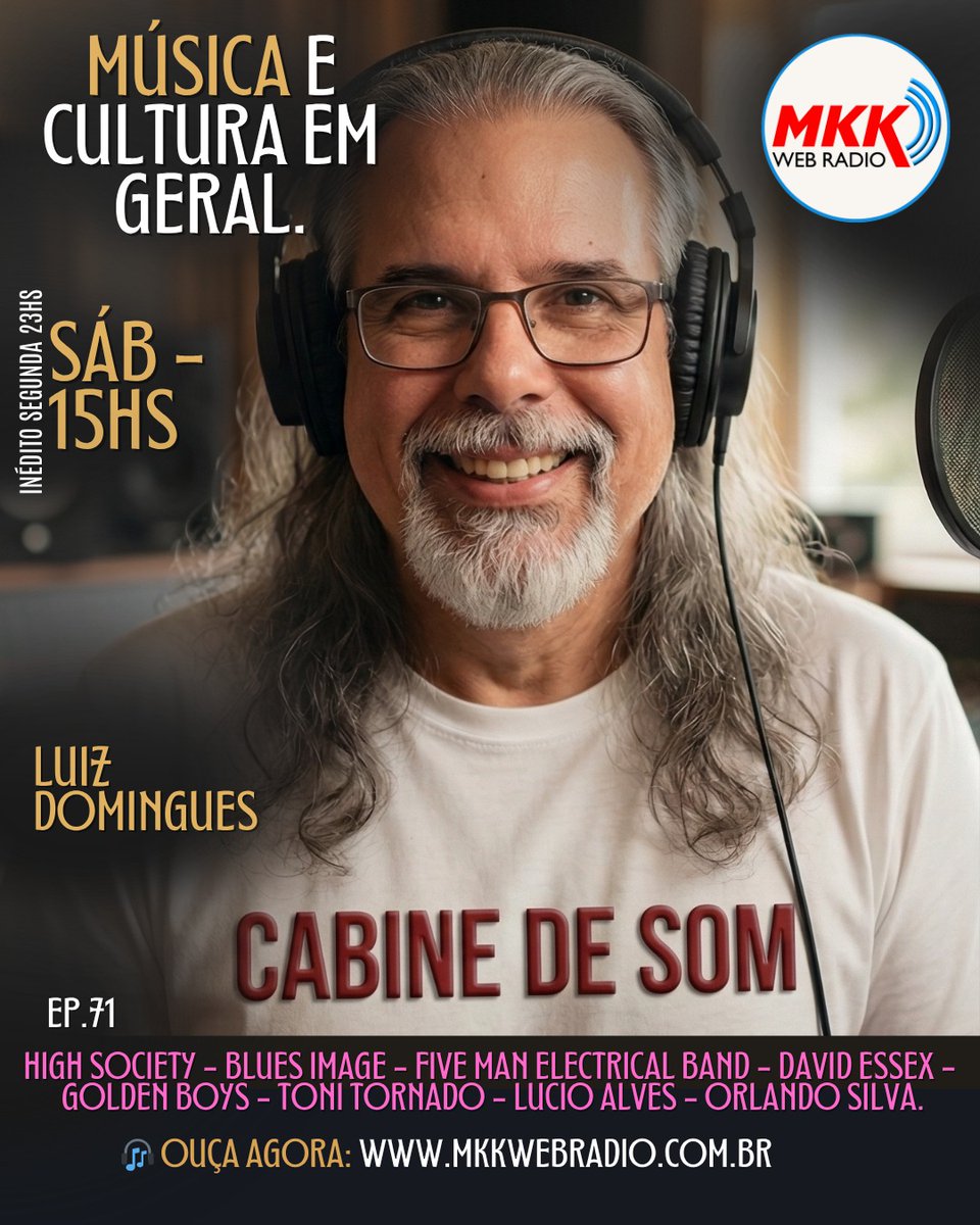 LAD60's tweet photo. https://t.co/ccwjMSbSgk
Amigos, eis a edição 71 do programa "Cabine de Som", pela MKK webradio, a apresentar mais atrações musicais de qualidade e sempre com a marca do ecletismo. Segunda-feira, dia 18 de maio de 2026, às 23 horas. https://t.co/gUGTGg9p1p