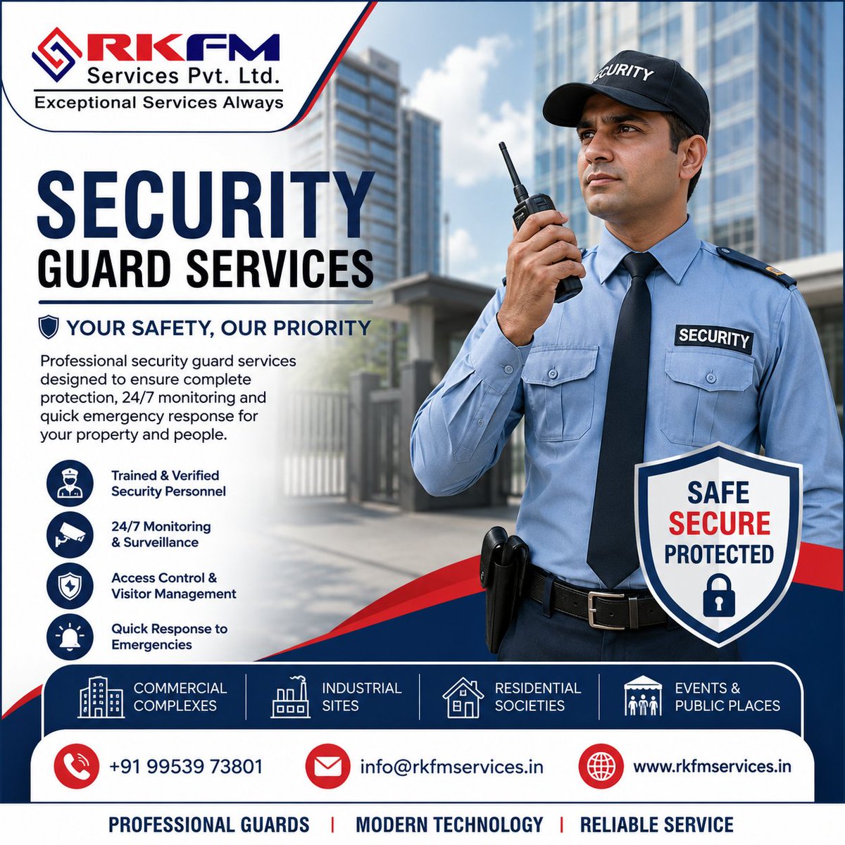 rkfmservices's tweet photo. 👮‍♂️ Stay safe with expert Security Guard Services designed for complete protection, monitoring &amp; emergency response for your property. 🏢 #GuardSecurity #SecurityTeam #PropertySecurity #CorporateServices #BuildingProtection #SecurityProfessionals #SafeWorkplace #FacilityExperts https://t.co/qEqzWIlEEd