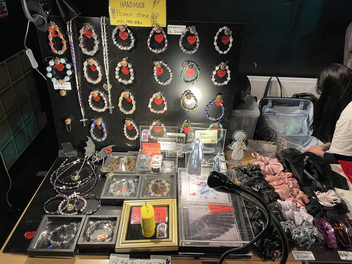 本日の上野音横丁物販death クロスハートのシュシュ❤️ トートバッグ