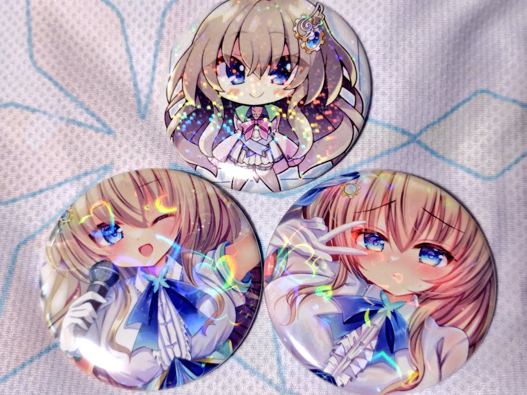 痛バ用のみゃーこ缶バッジ💚️🩵 ホログラム加工でキラキラ仕様✨
