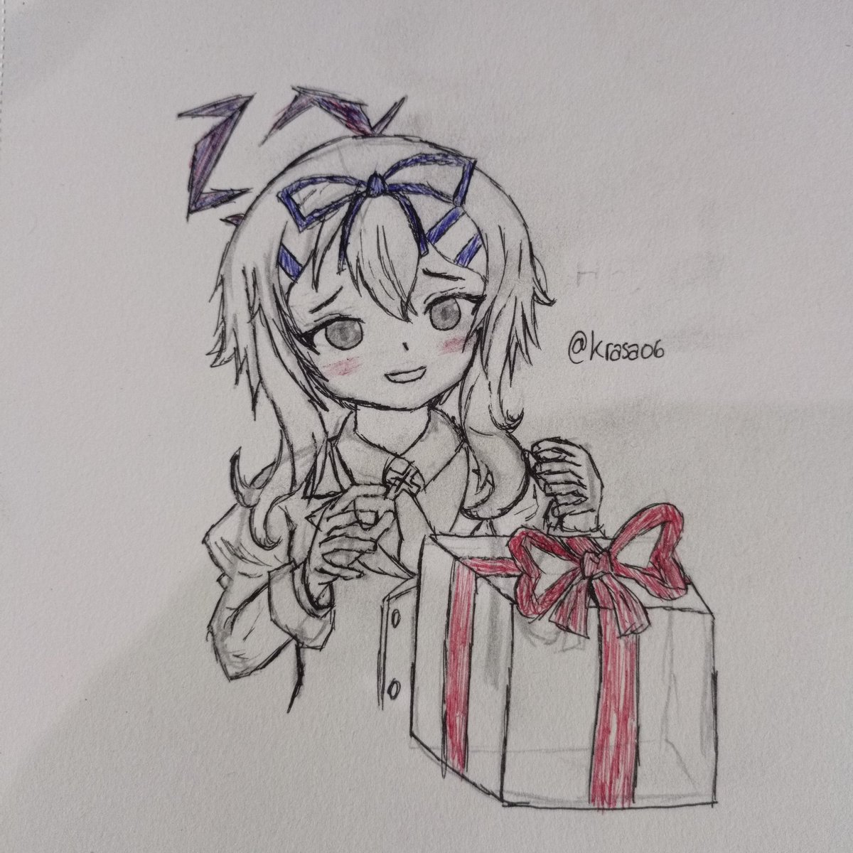 Krasa06's tweet photo. Happy birthday Haruka💜💜💜 MBG (My Bini Gue)

Heheh it's late, (Ahh damn it, overtime work)

#伊草ハルカ生誕祭2026 #ブルアカ #伊草ハルカ #BlueArchive https://t.co/agqUesX44d