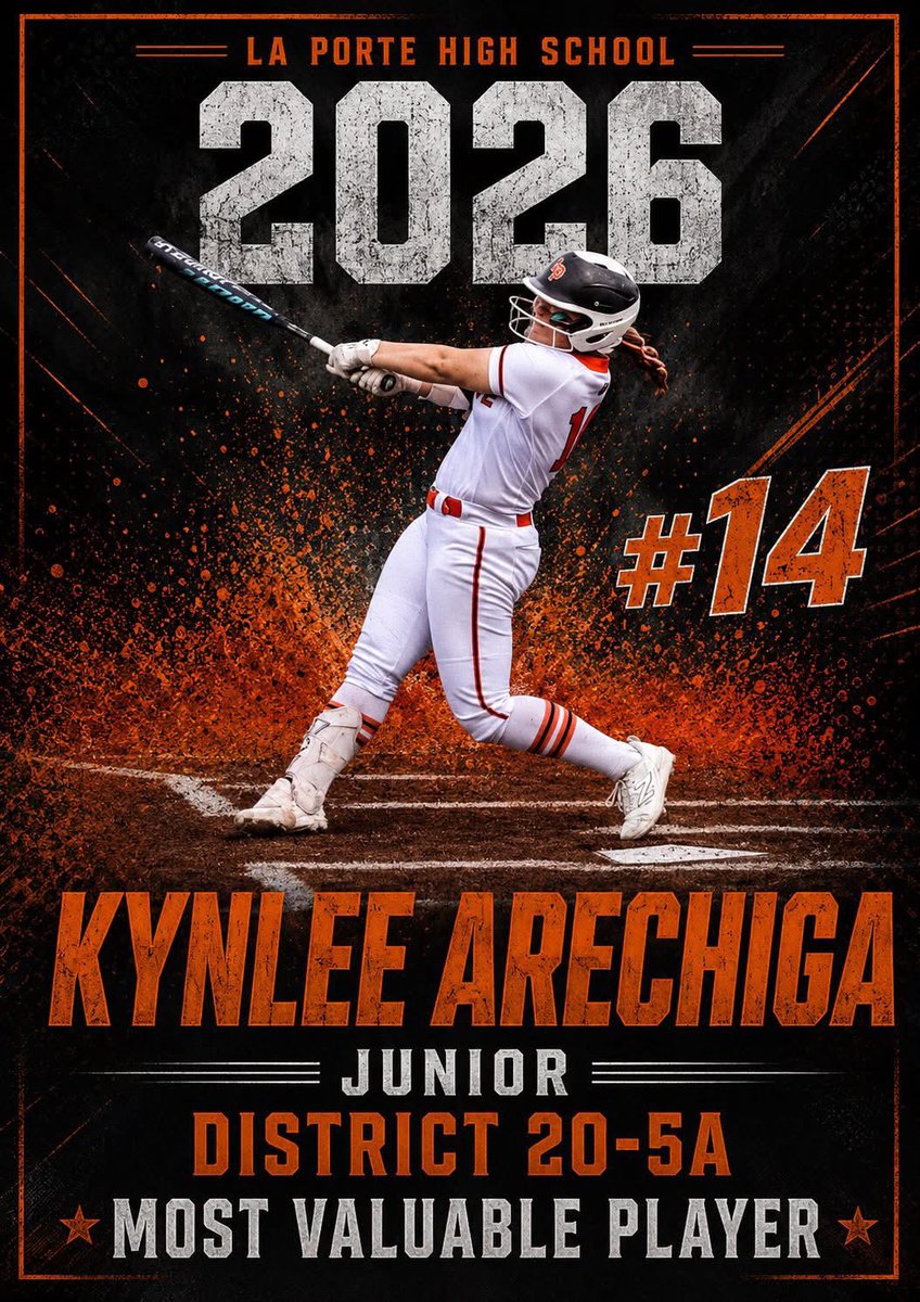 KynleeArechiga1's tweet photo. Grateful and honored to have received the District 20-5A “MVP” award. Had an amazing season and couldn’t be more proud of the accomplishments myself and my teammates experienced this High School season.  @lpisd @LPSportsNet @LaPorteTXHS @LPISDstrength @IGJackson18U @AggieSoftball @ImpactGoldOrg
