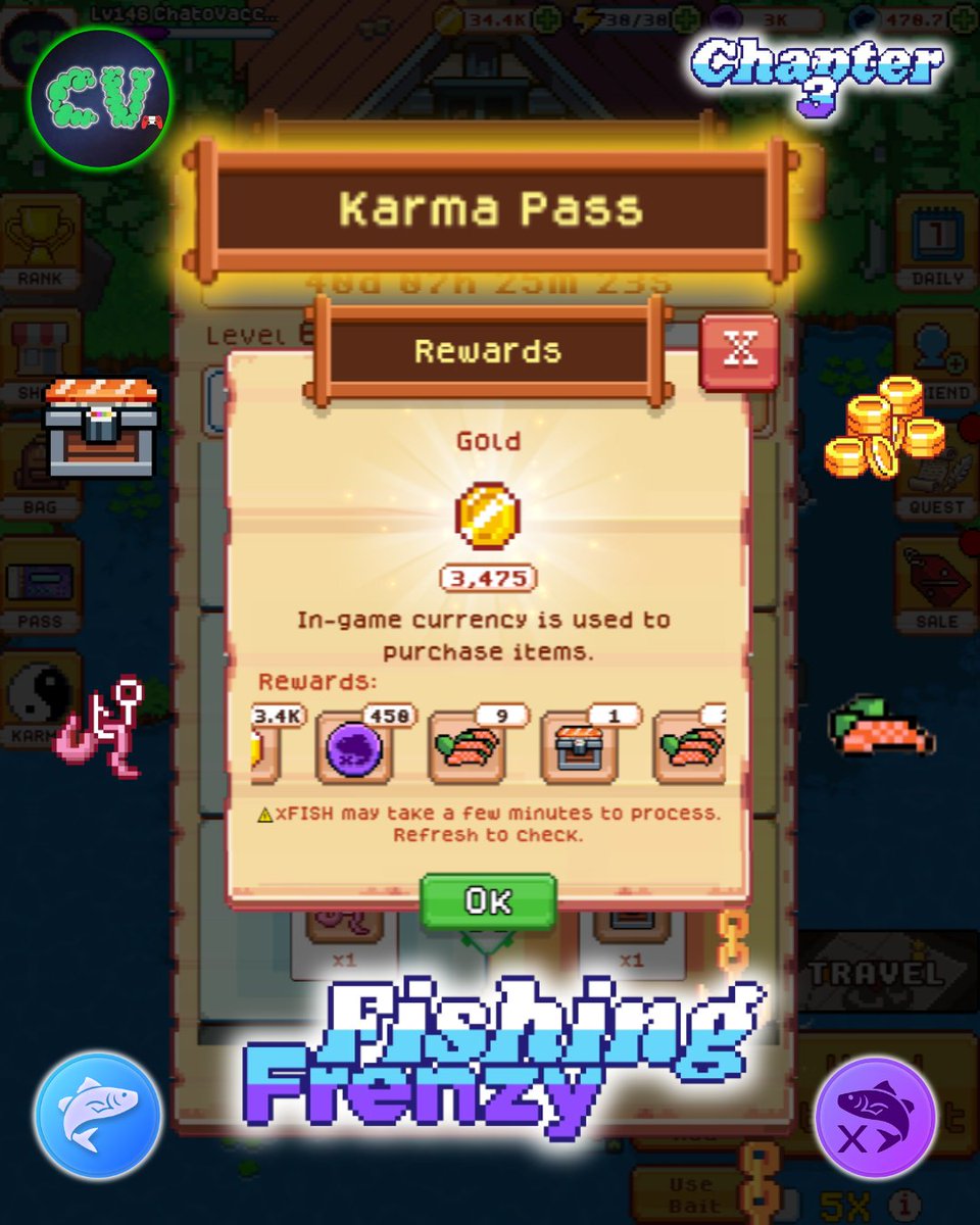 AxieHub_Peru's tweet photo. Just bought the @FishingFrenzyCo  Karma Pass ☯️🎫

20,000  $FISH  🪙 🐟

Getting ready for the Guild Wars ⚔️ and now i can enjoy Chapter 3 even more ! 🔥 🤩

#FishingFrenzy #Chapter3 #KarmaPass #CryptoGaming #PeruCrypto #GuildWars