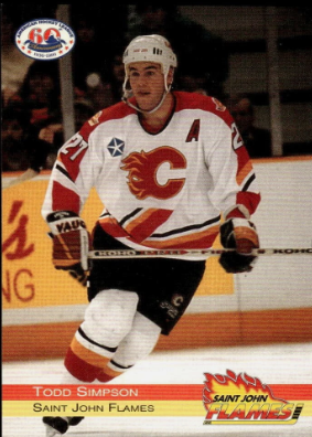 hockey_vintage's tweet photo. #ToughGuyThursday Happy 53rd birthday Todd Simpson Part 3:

Todd played 2 seasons for the Saint John Flames in the AHL (1994-96):

Regular Season (146 GP): 598 PIM
Playoffs (21 GP): 36 PIM
Total (167 GP): 634 PIM https://t.co/kU7LPJDjQn