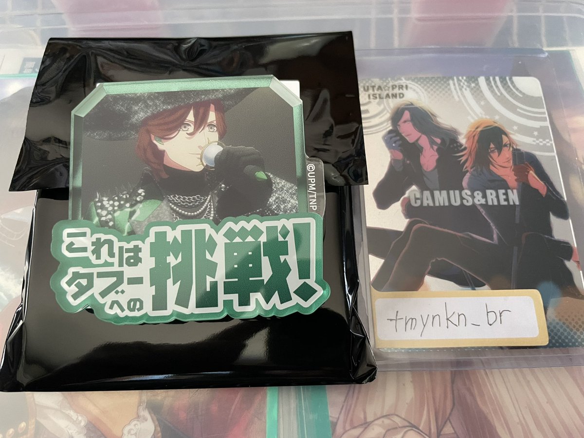 tmynkn_br's tweet photo. 【交換】うたプリ タブナイ カルライ セリフアクリルバッジ

譲：嶺二 (タブーへの挑戦)

求：カミュ(ひれ伏せ)

固定参照手渡し、または郵送にて。
検索からもお気軽にお声掛けください。 https://t.co/z6LnG9UbLA