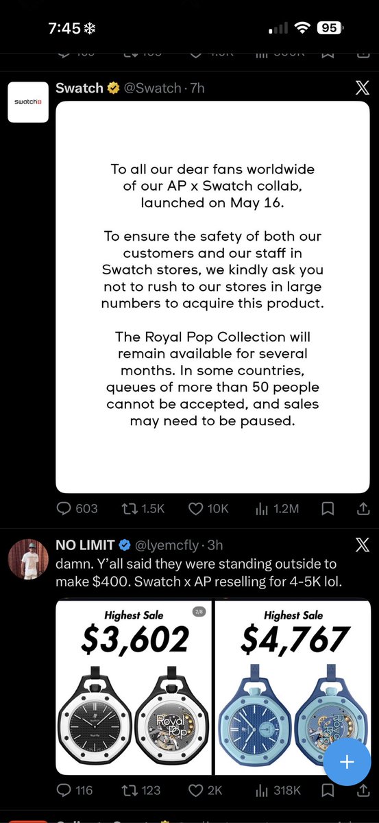 Wab_bitz's tweet photo. @lyemcfly Yeah people are stupid. Resell value will be dead in a month fs https://t.co/2HSBPL3Cpp