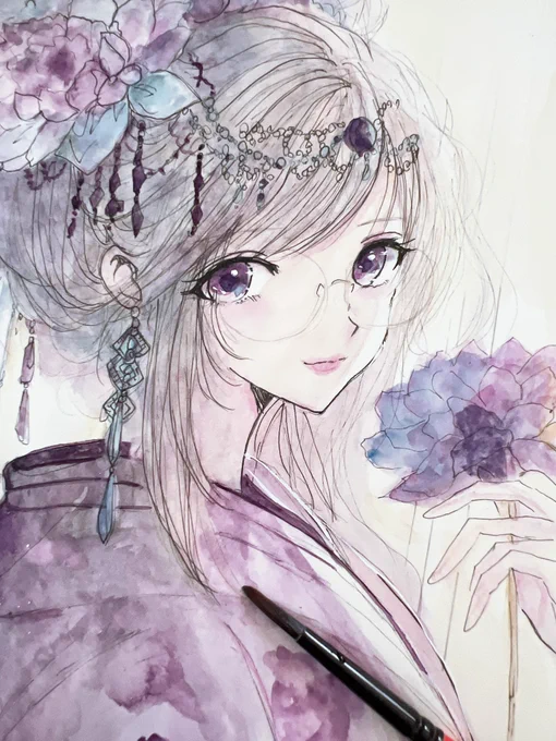 wip #イラスト #透明水彩 #アナログ絵