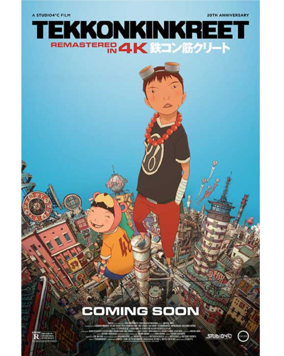 Momo_Films's tweet photo. トロント日本映画情報🇨🇦
『鉄コン筋クリート』

日本の人気漫画家 Taiyo Matsumoto による名作漫画を映画化。
今年で公開20周年を迎える、日本を代表するアニメ作品のひとつです。

📍 TIFF 
🗓️ Sunday,May 31
🕓 4:00 PM Dubbed English Version
🕖 7:00 PM  In Japanese with English Subtitles https://t.co/bSHPxpfGUc