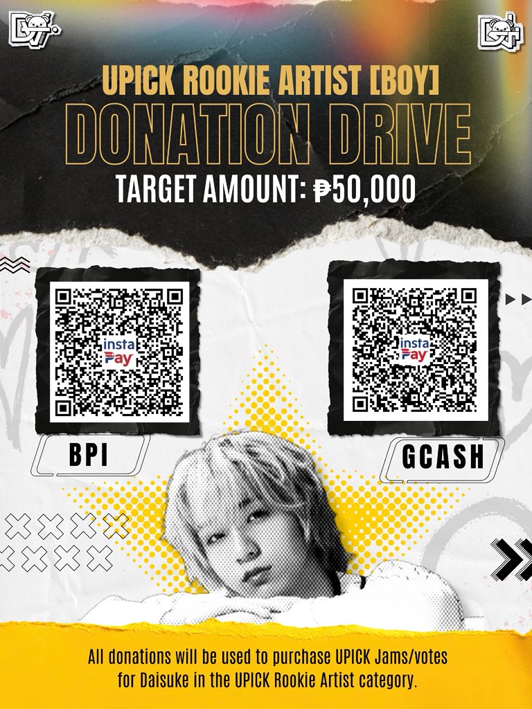 daisukevst's tweet photo. Daiverse/FOHAs,

We are kindly asking for your help here. You can donate any amount for the Finals. 

Every peso counts, so even small amounts matter too. All funds collected will be allocated toward purchasing jams for Daisuke’s UPICK poll. 

Thank you so much for your support!

🔗 Donation Form: https://t.co/y8iDh70BXY 

#DAISUKE #다이스케 
#AHOF #아홉