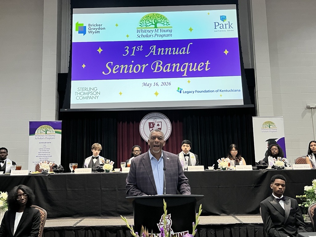cpepres's tweet photo. It was an honor to speak at the 2026 Whitney M. Young Scholars Senior Banquet. As they move on, may they remember that higher education unlocks human potential and prepares us to lead with purpose. Congrats scholars! Stay strong, stay hopeful, and stay the course. https://t.co/qmO7jkaDDa