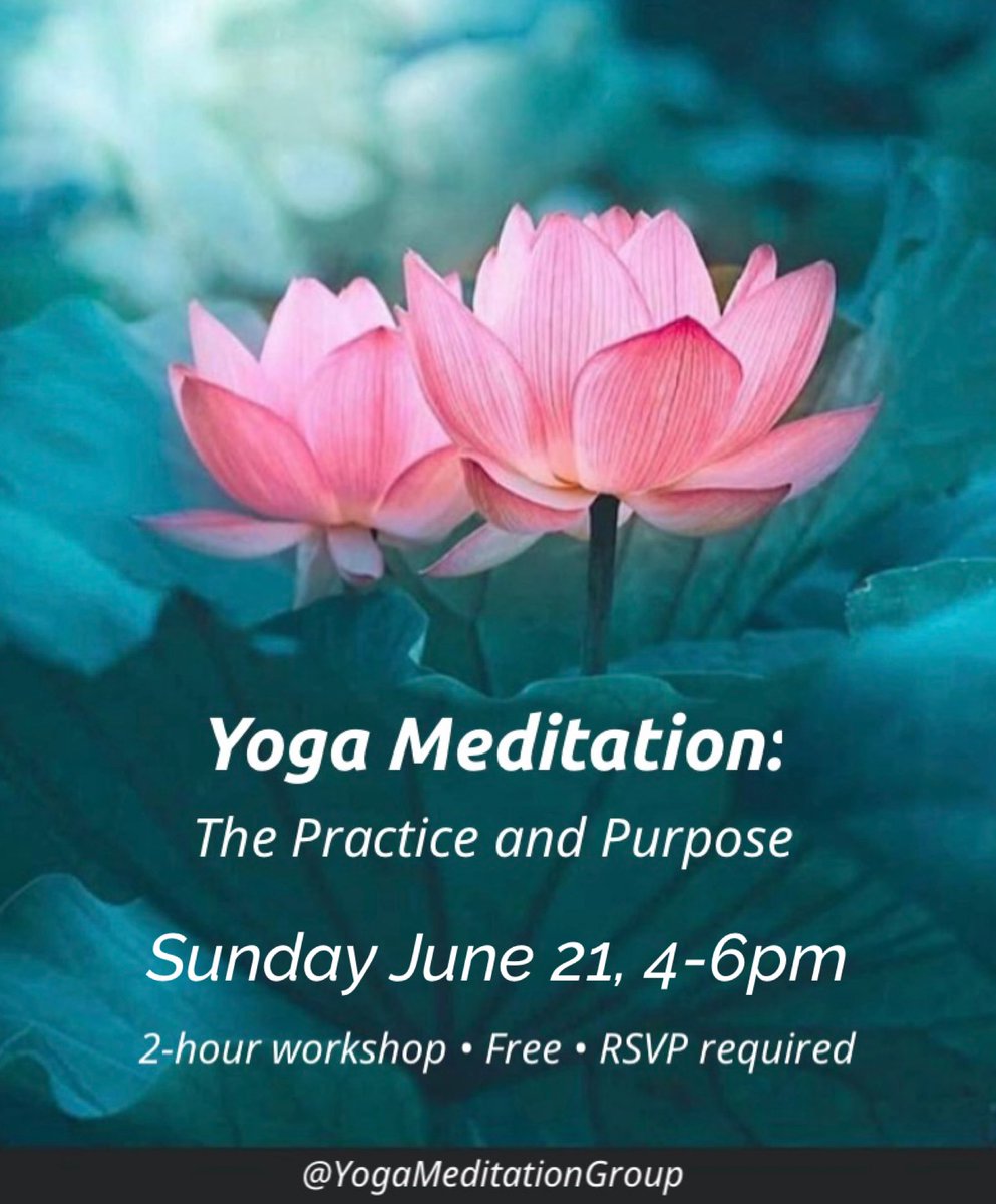 YogaMedGroup's tweet photo. An in-depth class on the practice and purpose of yoga meditation. 🪷

Sunday June 21, 4-6pm. Free. 

👉🏼 RSVP is required: (512) 774-4964 or info@YogaMeditationGroup.org 

Yoga Meditation Group,
13740 Research Blvd, Bldg T, Unit 3
Austin, TX 78750

#yogameditation #theheartofyoga https://t.co/wCIGCuXntU