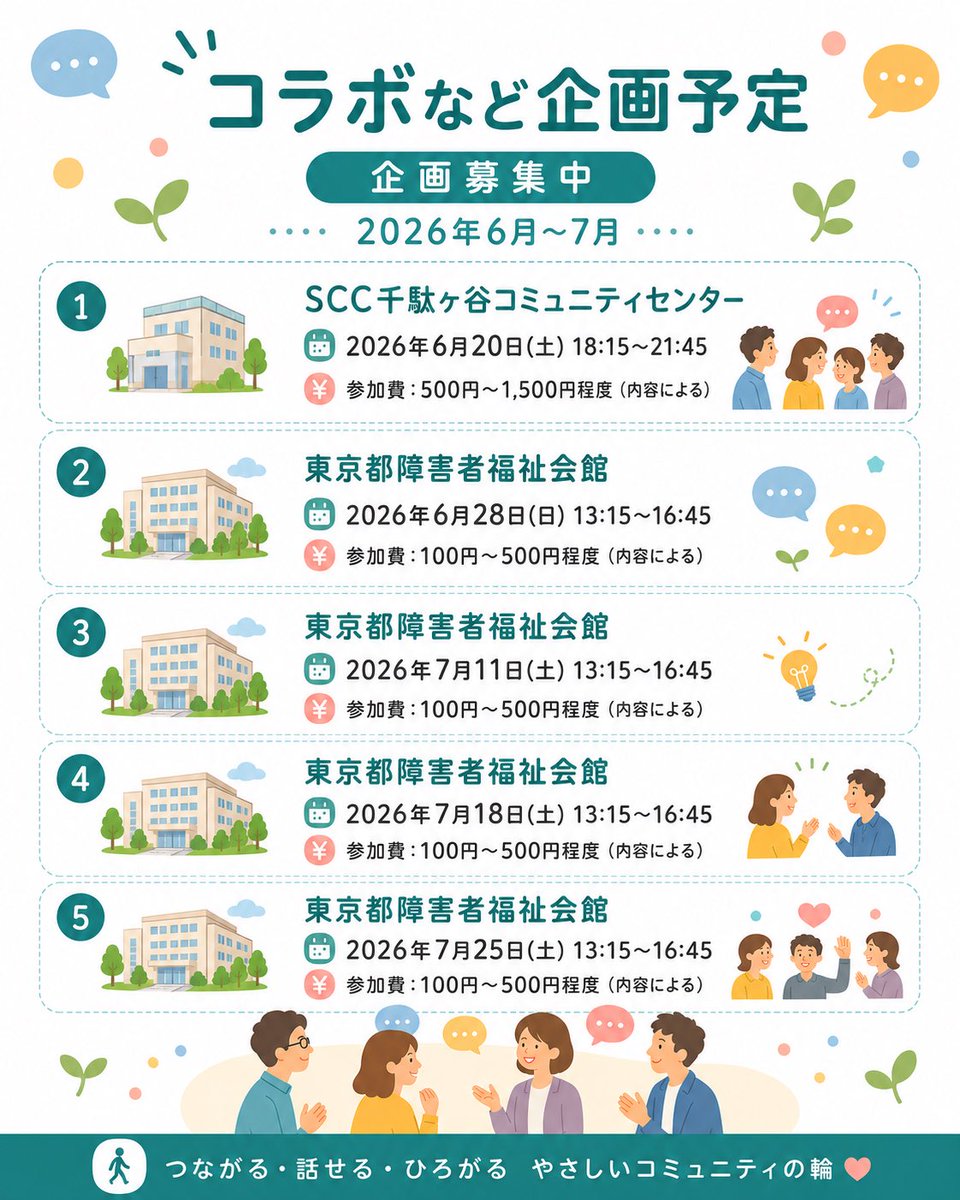 mdrmori's tweet photo. 📢 直近の予定
⸻
コラボプレ会：5月22日(金) 19:00〜20:45
https://t.co/laKxhmizCE
⸻
コラボ会：5月23日(土) 13:15〜16:45 ※参加団体確定
https://t.co/ouLSHy8j0V
⸻
AI会：5月31日(日) 13:15〜16:45
https://t.co/ZukozygX9x
⸻
さんぽ会：6月20日(土) 13:30〜16:30
https://t.co/DWes1eVpEw
⸻ https://t.co/xjUMSyvKRb