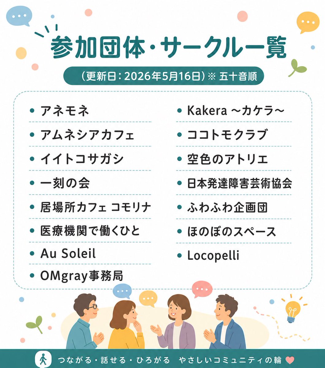 mdrmori's tweet photo. 📢 直近の予定
⸻
コラボプレ会：5月22日(金) 19:00〜20:45
https://t.co/laKxhmizCE
⸻
コラボ会：5月23日(土) 13:15〜16:45 ※参加団体確定
https://t.co/ouLSHy8j0V
⸻
AI会：5月31日(日) 13:15〜16:45
https://t.co/ZukozygX9x
⸻
さんぽ会：6月20日(土) 13:30〜16:30
https://t.co/DWes1eVpEw
⸻ https://t.co/xjUMSyvKRb