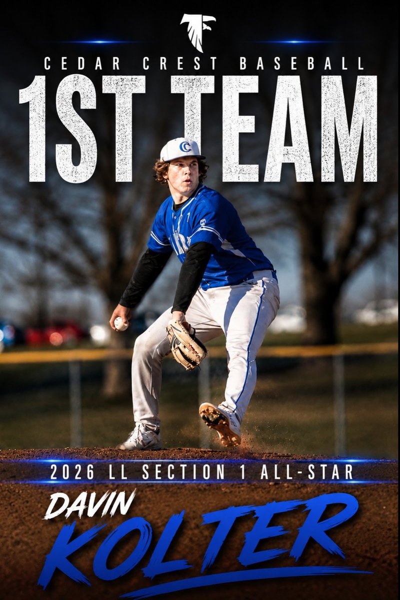 crestbaseball's tweet photo. Your 2026 Cedar Crest ⚾️ LL Section 1 All-Stars (1st Team).

Congratulations @masoncevette9 @BrayDorshim2026 @DKolter26 @ChaseRuhl3 👏 @lanclebbase https://t.co/IFzJ6bsGxI