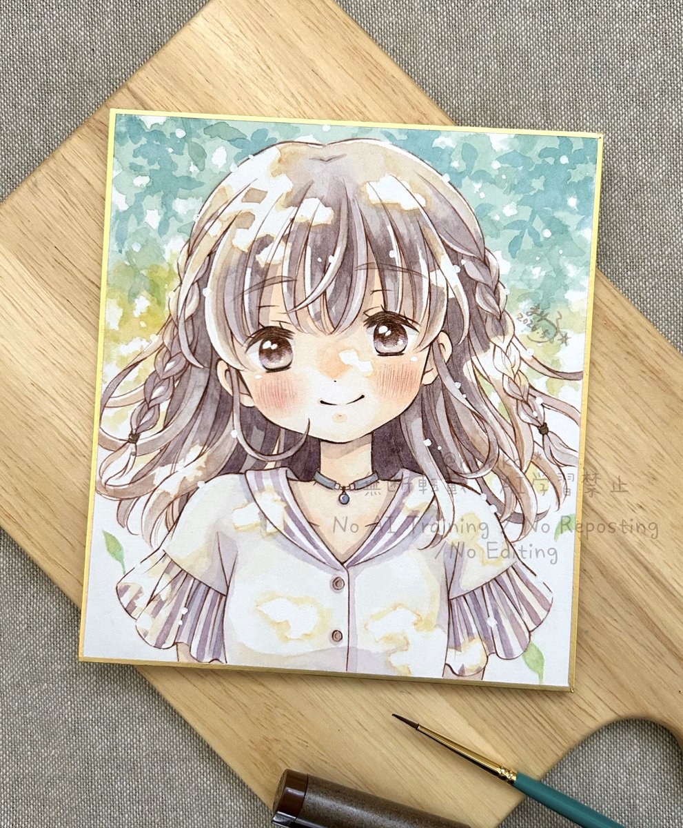イラスト色紙私有地 こちらの色紙をお迎え頂きました！ ありがとうございます🙇🏻‍♀️