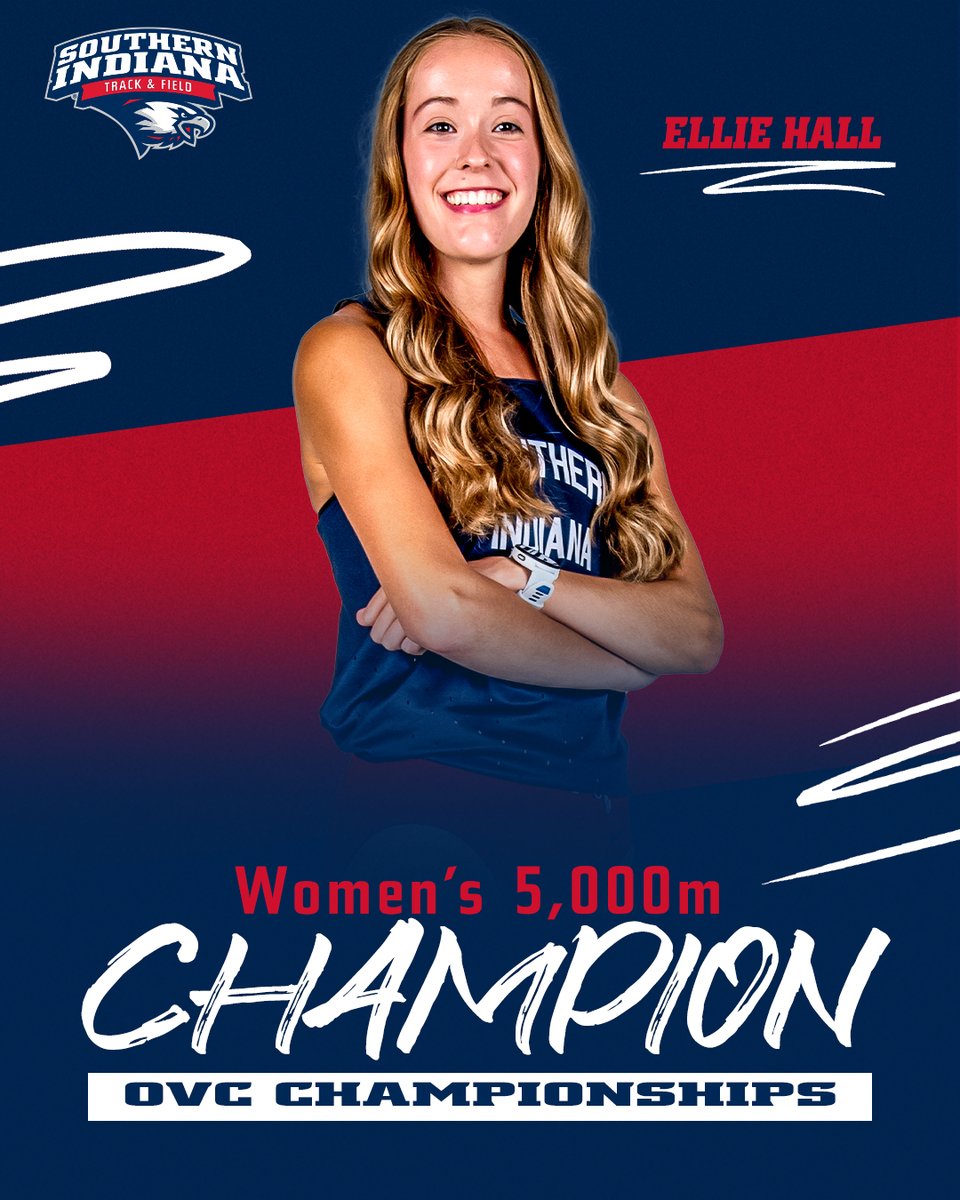 USIAthletics's tweet photo. 𝔻𝕚𝕤𝕥𝕒𝕟𝕔𝕖 𝕊𝕨𝕖𝕖𝕡🦅👟🥇
@usixctrackfield junior Ellie Hall completed the @OVCSports distance sweep Saturday, earning gold in the women's 5,000 meters after winning the 10k Thursday. @USIedu 

#GoUSIEagles #OVCit https://t.co/5Q3ZYhdqZn