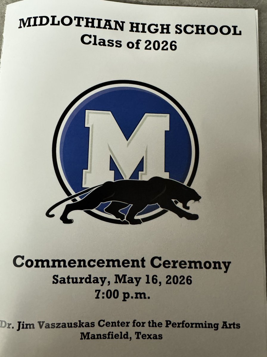 Frogman87's tweet photo. Graduation #2 is done.  Great job Midlothian HS Class of 2026!!! #MISDProud #InspiringExcellence https://t.co/8YCpAp8Jjs