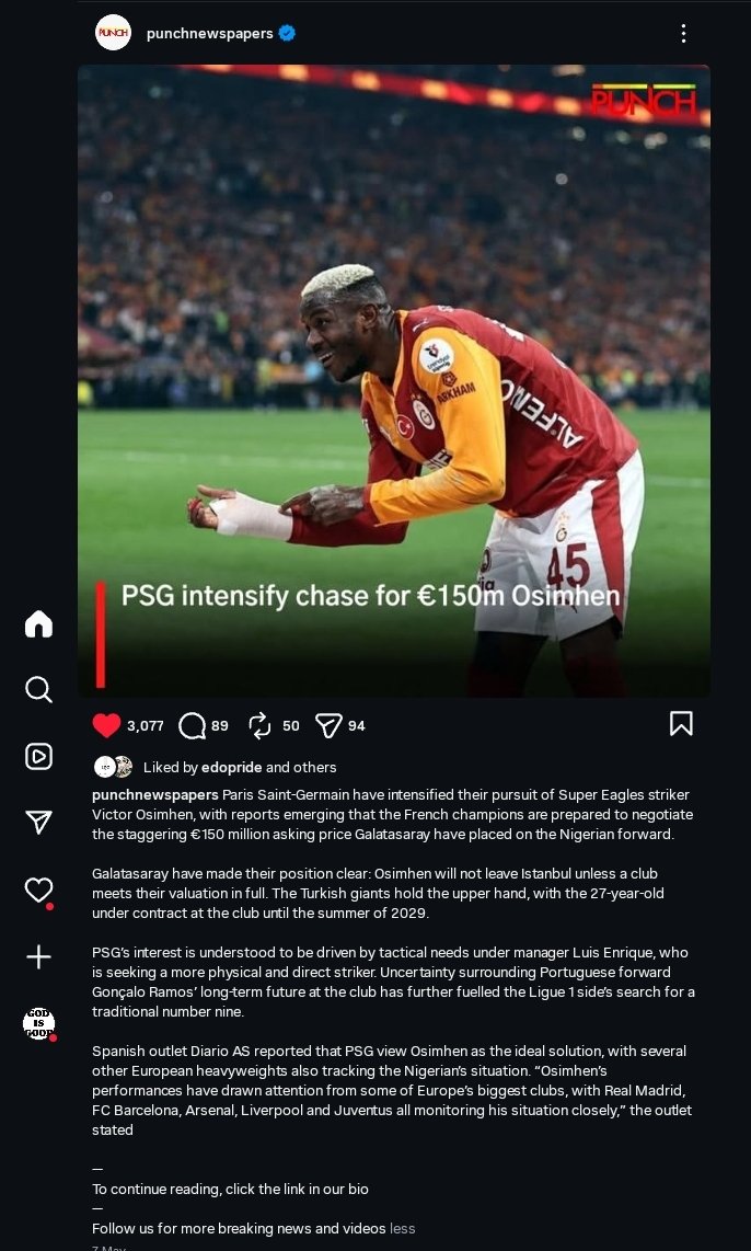 preye_boss's tweet photo. @victorosimhen9 WHEN I SAW DIS NEWS I WAS OVERWHELMED BUT GALATASARAY WON'T SELL U OUT FOR DAT AMOUNT BECAUSE U ARE THE MOST WORLD CLASS STRIKER NOW AT THE PIC. U ARE ¢200M MORE OF DAT. ALL UR BODY PAINS WILL BE HEAL IN JESUS NAME AMEN🙏🙏 OUR WORLD BEST. I MISS U OSI AS WE USE TO CALL U IN KETU https://t.co/BW9v7WlMNF